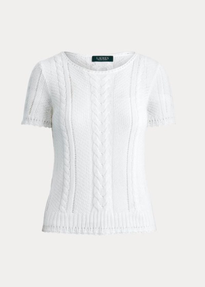 Ralph Lauren Cable-Knit Linen-Blend Striktrøje Dame Danmark (WEDPI8351)